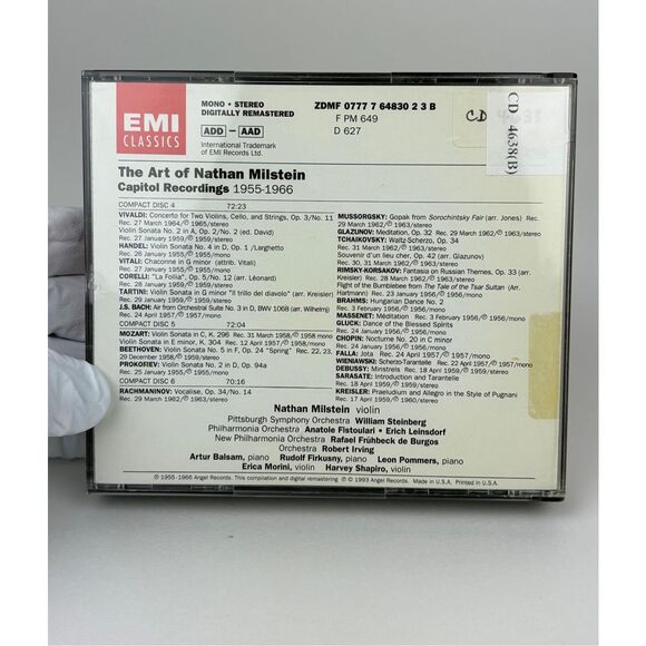 The Art of Nathan Milstein Original Capitol Recordings EMI Classics 6 CD Box Set - Picture 4 of 16